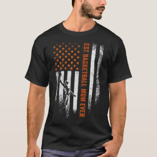 Vintage American Flag Best Basketball Mum Ever Sil T-Shirt