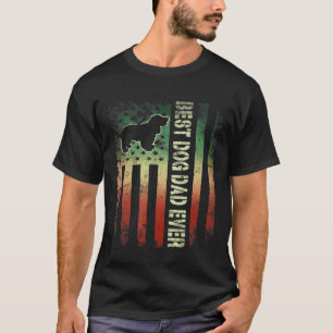 Vintage American Flag Best Cocker Spaniel Dog Dad  T-Shirt