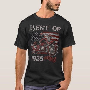 Vintage American Flag Best Of 1935 Motorcycle Birt T-Shirt