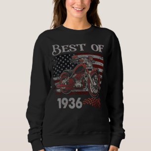Vintage American Flag Best Of 1936 Motorcycle Birt Sweatshirt