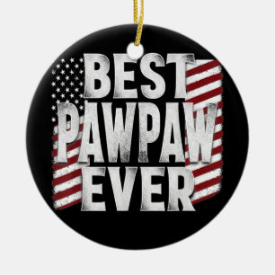Vintage American Flag Best Pawpaw Ever Gift For Ceramic Tree Decoration