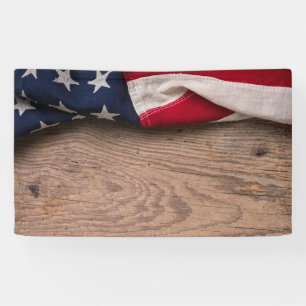 Vintage American Flag Border Banner