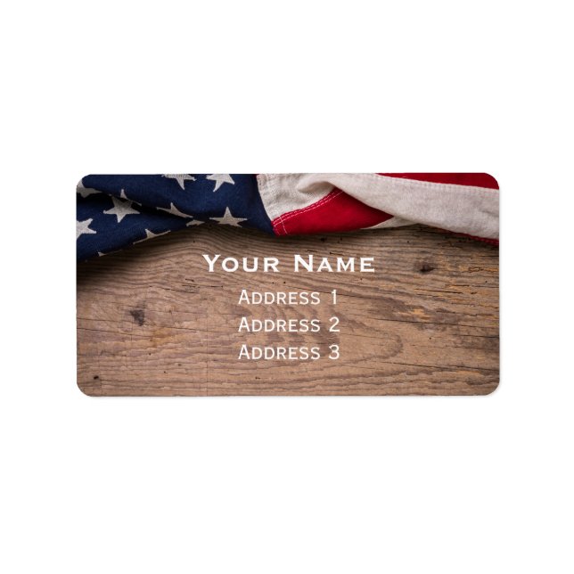 Vintage American Flag Border Label (Front)