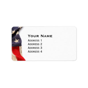 Vintage American Flag Border Label