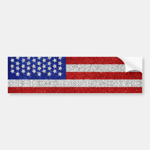 Vintage American Flag Bumper Sticker