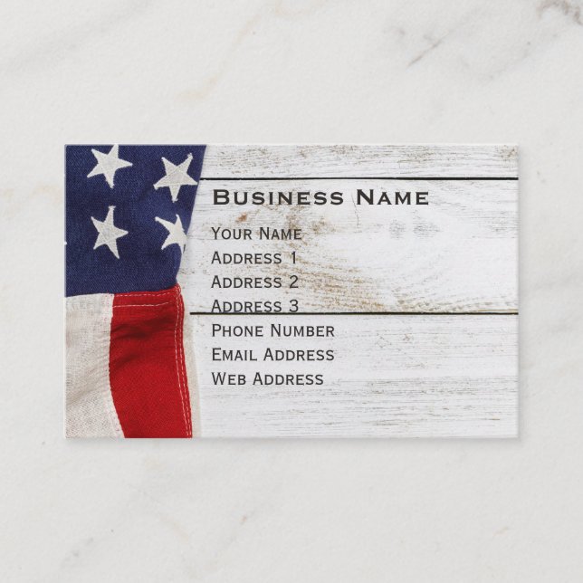 Vintage American Flag Business Card (Front)