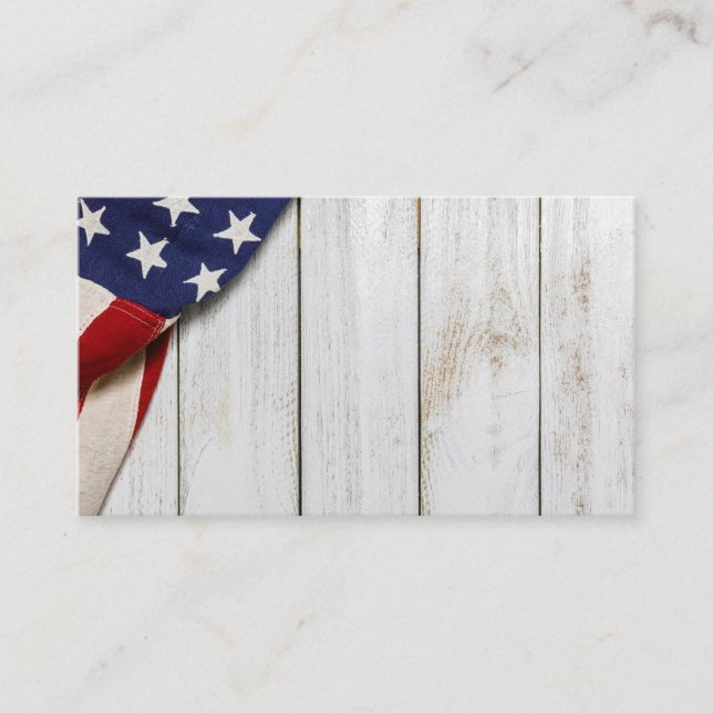 Vintage American Flag Business Card (Front)