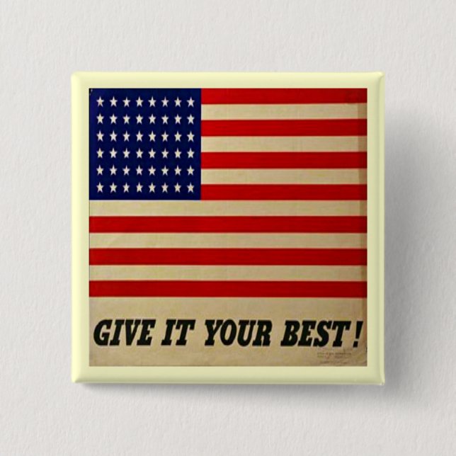 Vintage American Flag Button (Front)