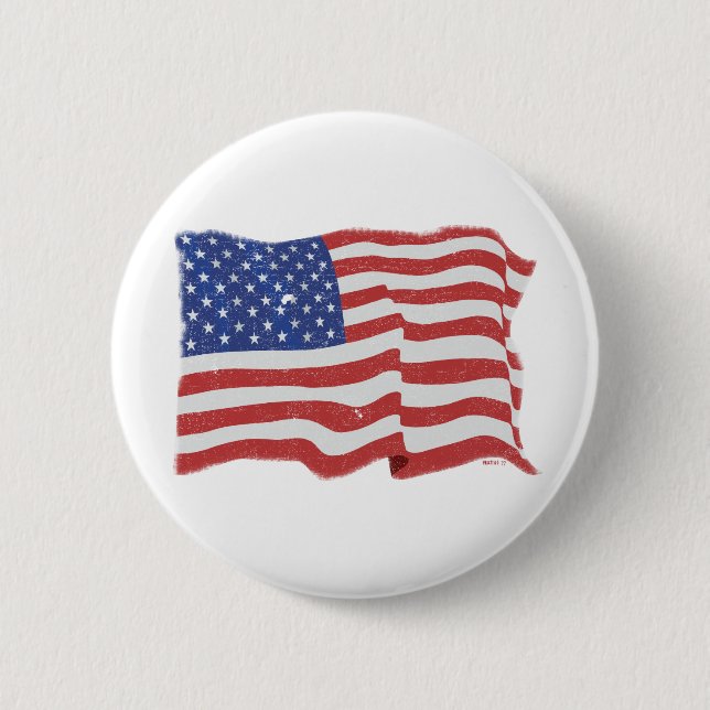 Vintage American Flag Button (Front)