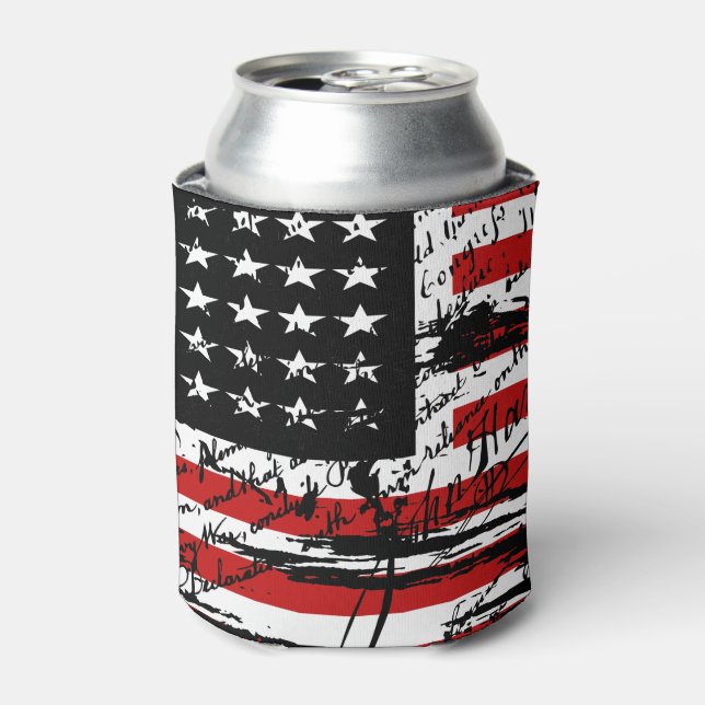 Vintage American  Flag  Can Cooler (Can Front)