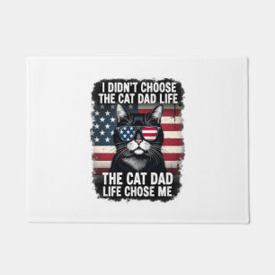 Vintage American Flag Cat Dad Father's Day Kitten Doormat