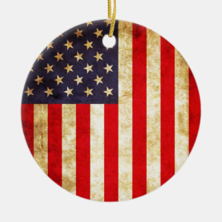 Vintage American Flag Ceramic Tree Decoration