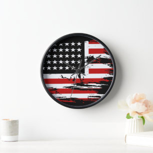 Vintage American Flag Clock