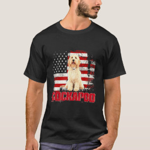 Vintage American Flag Cockapoo Dog T-Shirt