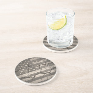 Vintage American Flag Cracked Coaster