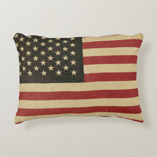 Vintage American Flag Decorative Cushion