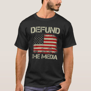 Vintage American Flag Defund The Media T-Shirt