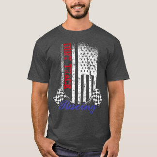 Vintage American Flag Dirt Track Racing Race T-Shirt