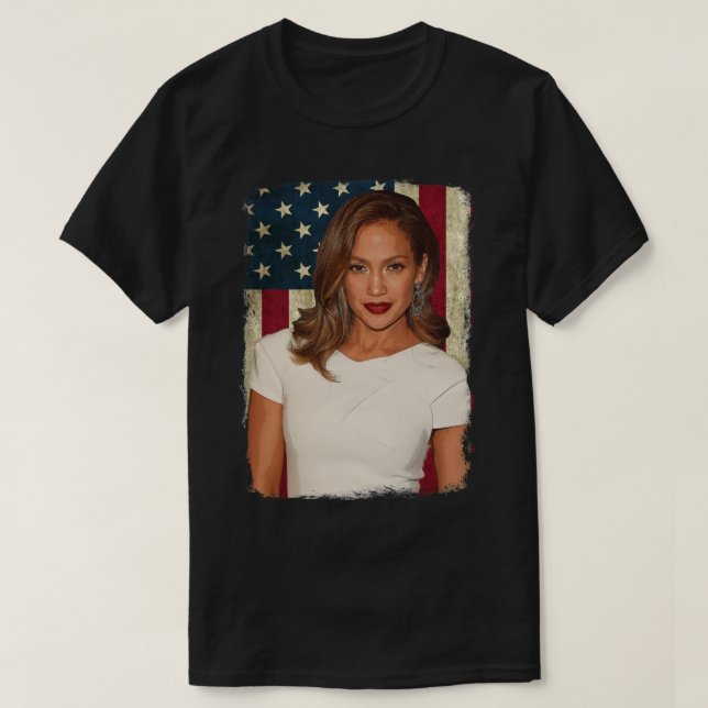 Vintage American Flag Diva Jenifer Legend Essentia T-Shirt (Design Front)