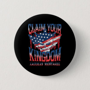 Vintage American Flag Dream Claim Your Kingdoms S  6 Cm Round Badge