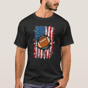 Vintage American Flag Football Patriotic Us Flag S T-Shirt