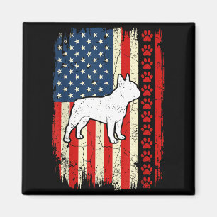 Vintage american flag french bulldog patriotic magnet