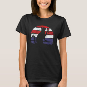 Vintage American Flag Funny Patriotic Wine Cat Dri T-Shirt