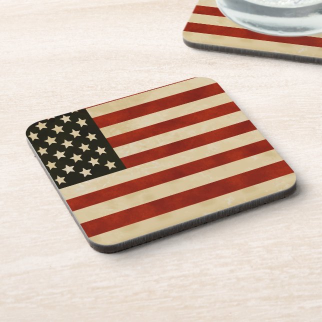 Vintage American Flag GIFTS Coaster (Left Side)