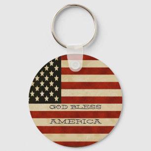 Vintage American Flag GIFTS Key Ring
