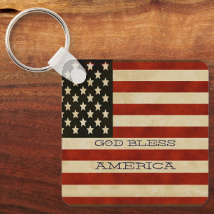 Vintage American Flag GIFTS Key Ring