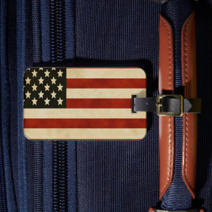 Vintage American Flag GIFTS Luggage Tag