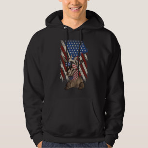 Vintage American Flag Goat Dad Mum Goat  4th Of Ju Hoodie