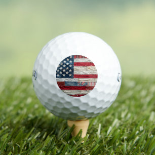 Vintage American Flag Golf Balls - Distressed Rag