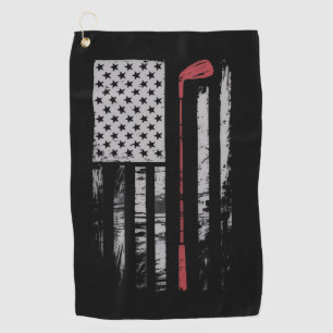 Vintage American Flag Golf Club Gift Golfer  Towel