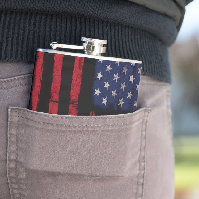 Vintage American flag Hip Flask (In Situ)