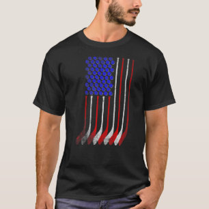 Vintage American Flag Hockey Apparel 4th July Men  T-Shirt