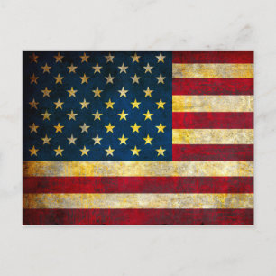 Vintage American Flag Holiday Postcard