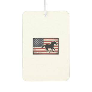 Vintage American Flag Horse Vector Art Design Car Air Freshener
