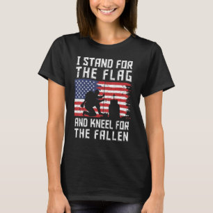 Vintage American Flag I Stand For The Flag And Kne T-Shirt