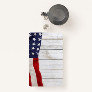 Vintage American Flag ID Badge