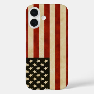 Vintage American Flag iPhone 16 Case