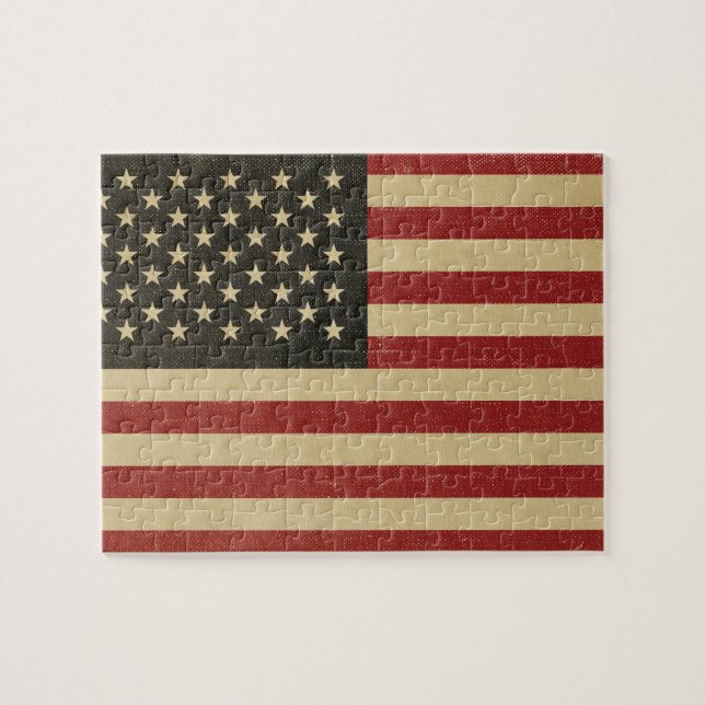 Vintage American Flag Jigsaw Puzzle (Horizontal)