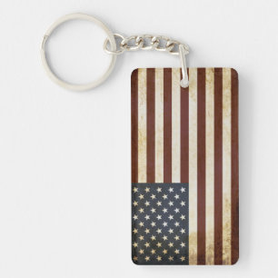 Vintage American Flag Key Ring