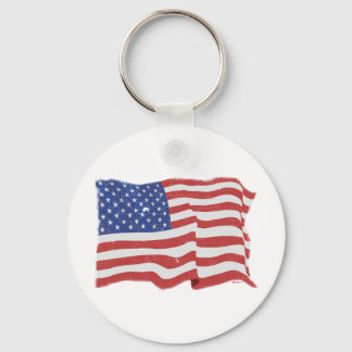 Vintage American Flag Keychain