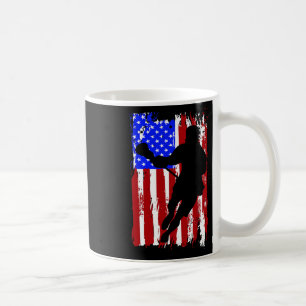 Vintage American Flag Lacrosse Coffee Mug