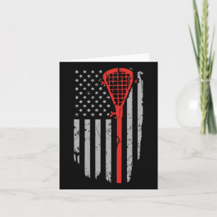 Vintage American Flag Lacrosse Youth Apparel Card