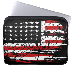 Vintage American  Flag  Laptop Sleeve