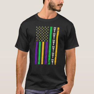 Vintage American Flag Mardi Gras Crawfish Cute Mar T-Shirt