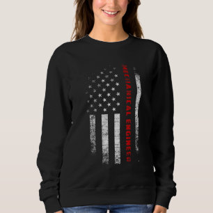 Vintage American Flag Mechanical Engineer Apparel Sweatshirt
