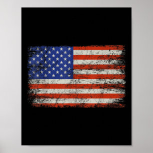 Vintage American Flag Memorial Day Veterans Poster